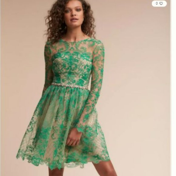NWT Monique Lhuillier x BHLDN / AnthropologieThe Holly Dress - green (Size 4)